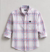Men's White Premium Cotton Checked Casual Shirt | Full Sleeve Regular Fit Plaid Shirt