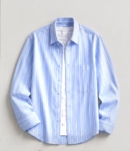 Men's Sky Blue Vertical Striped Cotton Casual Shirt | Full Sleeve Regular Fit Premium Shirt